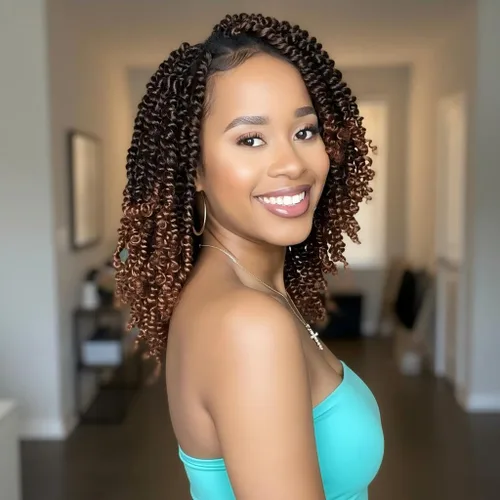 Miniatura 40 de Fulcrum Cabello Passion Twist de 6 pulgadas, 8 paquetes de cabello de ganchillo Passion Twist para mujeres negras, cabello pretrenzado de ganchillo