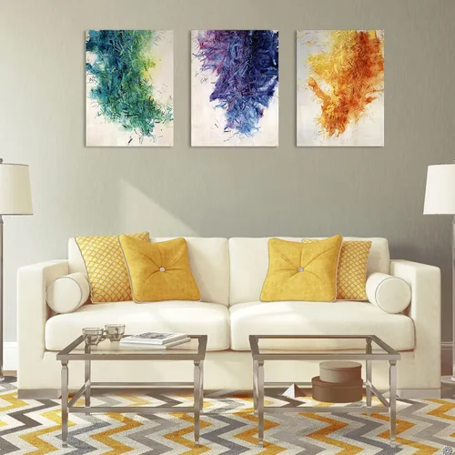 Miniatura 2 de Paneles Acústicos Arte de Pared que Absorbe Sonido, 16"X12" Paneles de Pared Acústicos Arte, 3Pcs Paneles de Pared Insonorizados Autoadhesivos, Tinta