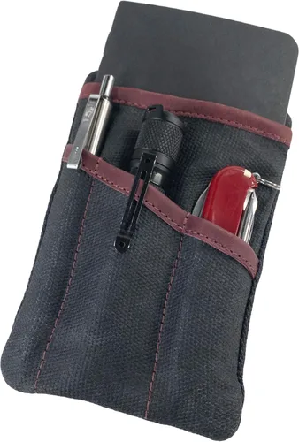 Hide & Drink, Estuche de bolsillo multiherramientas, Bolsa compacta multiusos con cremallera para artículos de diario (EDC), Mini estuche de Carbón