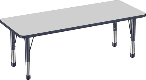 Miniatura 18 de FDP - Mesa rectangular para actividades escolares y aulas (24 x 36 pulgadas), patas gruesas para niños pequeños, altura ajustable de 15 a 24