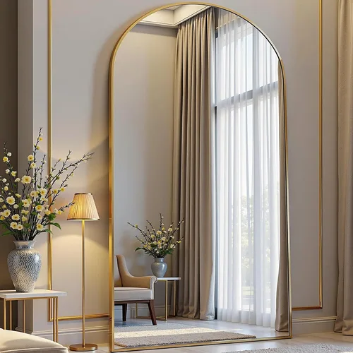 Miniatura 21 de Prywot Espejo arqueado de cuerpo completo, 70"x26" Espejo de pie independiente, Espejos modernos de cuerpo completo con soporte, Espejos de pared