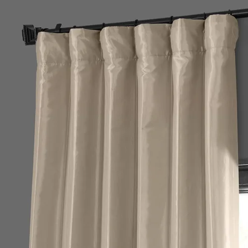 Miniatura 3 de HPD Half Price Drapes - Cortinas opacas para dormitorio y sala de estar - Cortina opaca de tafetán de seda sintética 127 x 213 cm (1 panel), Beige