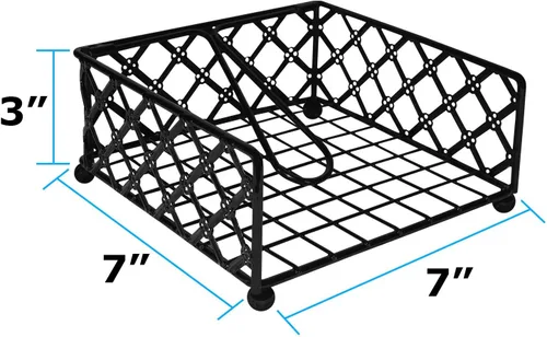 Miniatura 2 de Blue Donuts Lattice Collection Servilletero, servilleteros para mesas, servilleteros de mesa de comedor para cocina, servilletero plano, color negro
