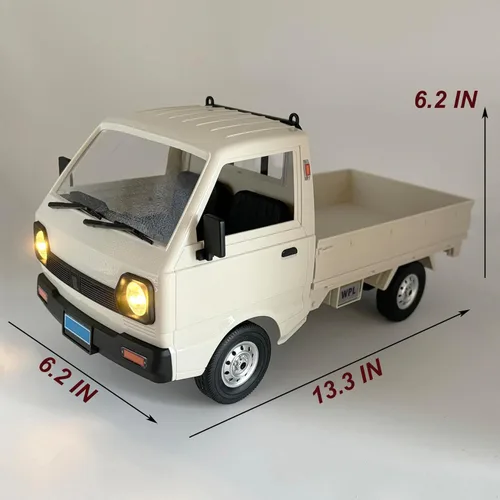 Miniatura 5 de WPL D12 Coche RC 1/10 RC Coche de Drift RTR Coche de Control Remoto, Camión Kei Crawler Todoterreno 2.4G con Acelerador Proporcional, Dirección
