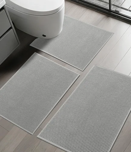 Miniatura 22 de YIHOUSE Juego de 2 tapetes de baño ultrafinos de secado rápido, tapete de baño absorbente para baño, antideslizante, lavable a máquina (beige)