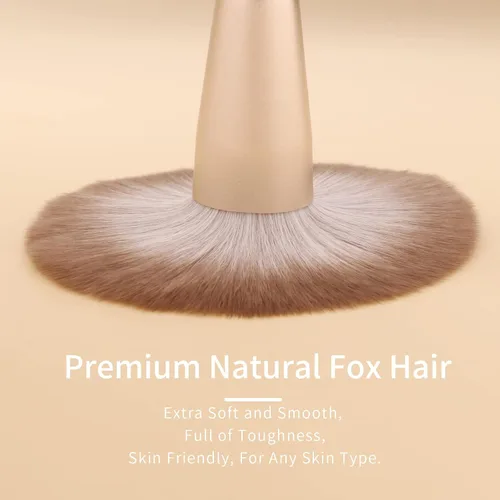 Miniatura 3 de ENZO KEN Juego de brochas de maquillaje de cabello natural profesional, juego de brochas de maquillaje de pelo de zorro con estuche, juego