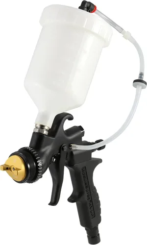 Pistola de Pulverización Apollo HVLP de Alimentación por Gravedad para Trabajo Pesado de Capa Transparente con Copa de Gravedad de 600cc para Negro