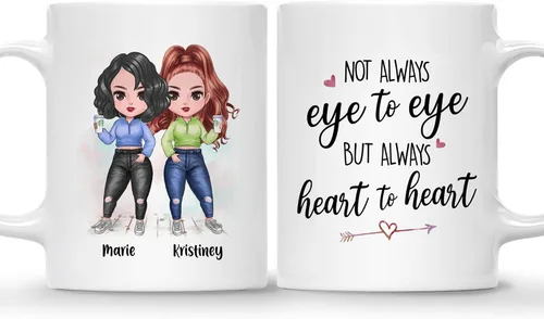 Miniatura 21 de Gossby Taza personalizada para madre y 1 hija, como madre como hija, regalos para madre, mejores tazas de café para madre, taza personalizada