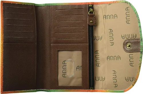 Miniatura 4 de Anna by Anuschka - Cartera de piel pintada a mano, diseño de tres pliegues