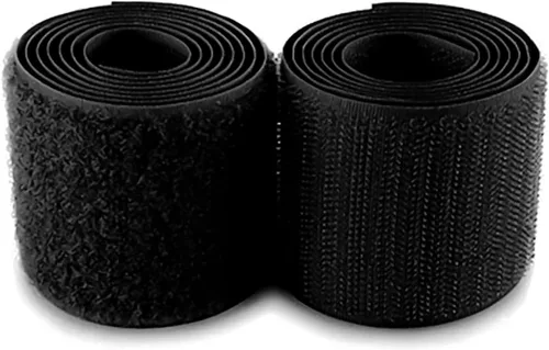 Cinta de velcro para coser de 1.2 pulgadas de ancho, color negro, no adhesiva, 1 yarda de longitud, cinta de nailon negro, juego de sujetadores de