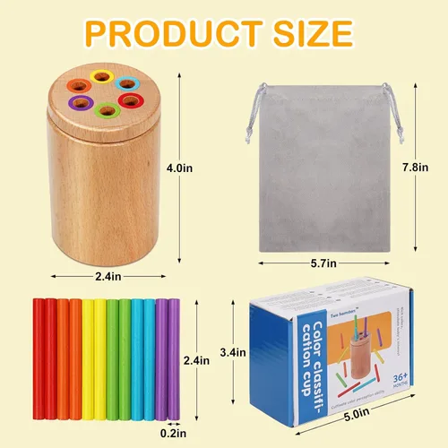 Miniatura 6 de Juguetes Montessori para niños de 1 a 3 años, juguetes de viaje para niños pequeños, juguete apilable de madera para niños de 18 meses en adelante