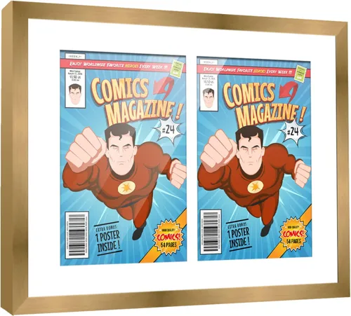 Miniatura 49 de Poster Palooza Marco de cómic con paspartú para 1 cómic de la Edad de Bronce publicado entre 1970 y 1985, marco de cómic negro para cómic de 7.25 x