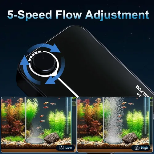 Miniatura 3 de Bomba de aire ultrasilenciosa para acuario, aireador de tanque de peces ajustable con bomba de doble salida, bomba de oxígeno de 8 W, 8 L/min