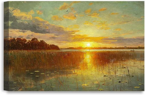 Miniatura 24 de DECORARTS - Impresiones de Giclee de Lirios de Agua de Claude Monet, Arte de Pared Enmarcado con Marco de Madera Maciza, Decoración de Jardín