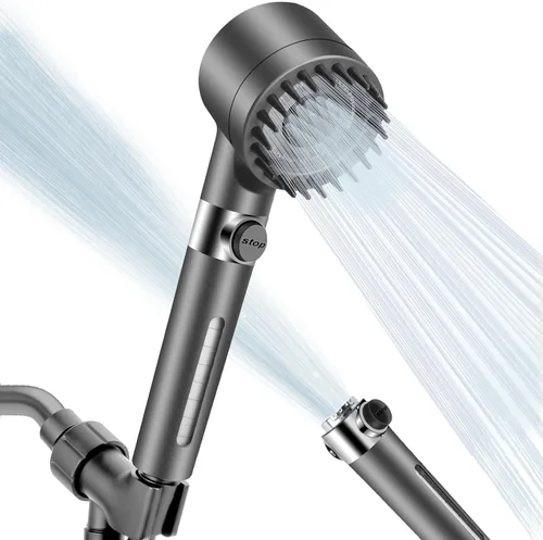 Cabezales de ducha de alta presión Luxsego con masajeador del cuero cabelludo y cepillo de champú para el cuidado de la piel y el cabello, cabezal