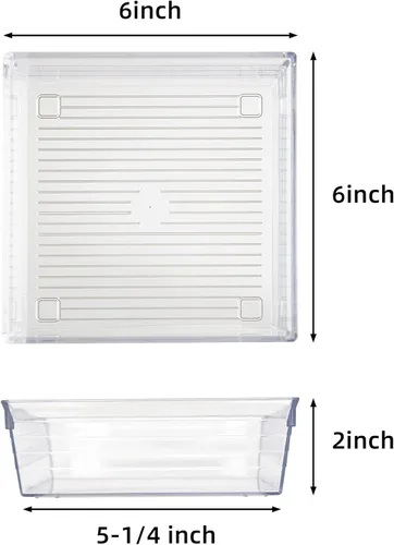 Miniatura 2 de Bandeja organizadora de cajones de plástico transparente para gabinete de tocador (6 x 6 x 2 pulgadas, juego de 8), bandeja de almacenamiento