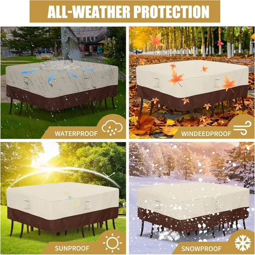 Miniatura 7 de Fundas impermeables para patio al aire libre para muebles de patio, 600D, resistentes a los rayos UV, resistentes a los rayos UV, fundas