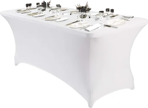 Miniatura 42 de Peomeise - Funda de mesa de elastano de 4 pies, mantel rectangular elástico de elastano (verde manzana, 4 pies)