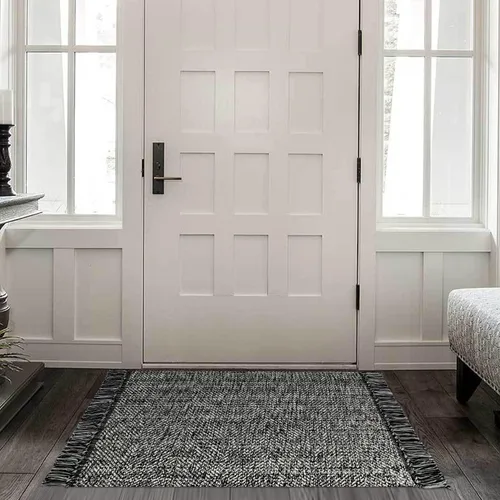 Miniatura 51 de Collive - Tapete de pasillo de cocina, 2 x 4.3 pies, tejido a mano, reversible, lavable, de algodón, color blanco/beige, para baño, pasillo