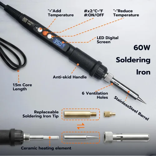 Miniatura 3 de Máquina de Prensado de Calor Vertical 3DZWMAN, Herramienta de Inserción de Conjunto de Calor, Insertos de Latón para Impresión 3D, Punta