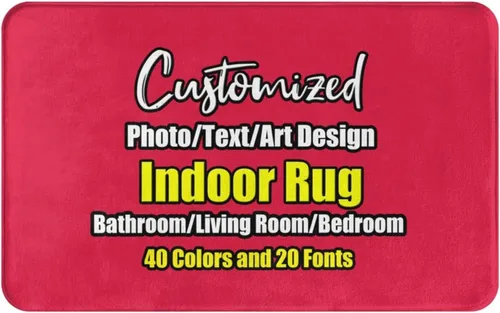 Miniatura 116 de sophiehome Customzied - Alfombras de baño con imagen de texto, alfombra de franela personalizada para interiores para el hogar, dormitorio, baño