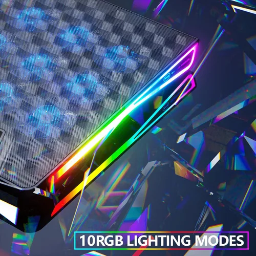 Miniatura 2 de AICHESON Almohadilla de refrigeración para laptop para juegos con 15 ventiladores más fríos, base de soporte RGB Ultimate para computadora con Azul
