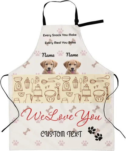 Miniatura 14 de Delantal personalizado para mujeres y hombres, delantal de cocina personalizado con bolsillos, delantales de chef personalizados