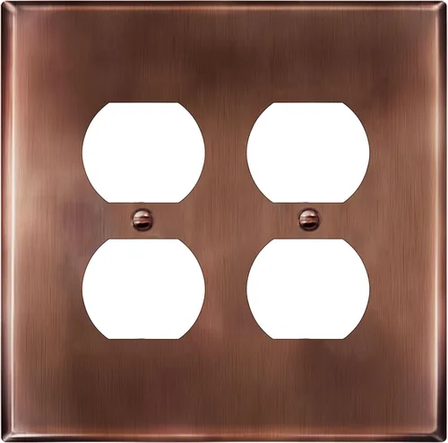 Miniatura 20 de LIDER Placa de pared de metal para receptáculo doble dúplex, resistente a los impactos/corrosión, cubierta de salida de metal, acero inoxidable 430