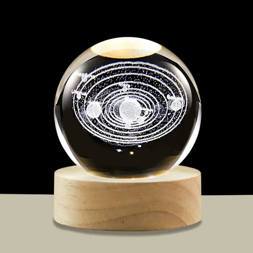 Miniatura 25 de Bola de cristal 3D de la Vía Láctea, luz nocturna multicolor, lámpara decorativa para ciencia, astronomía, espacio, regalos para novios, esposos