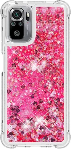 Miniatura 43 de Glitter Sparkle Moving Quicksand Flowing Cover para Xiaomi Redmi Note 10S Bling Liquid Clear Star Heart Silicona Bumper Funda transparente de goma a