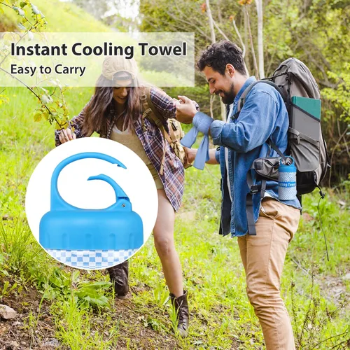 Miniatura 6 de BOGI Toallas refrescantes para cuello y cara, toalla suave y transpirable para enfriamiento instantáneo, se mantiene fresca para yoga, deportes, Azul