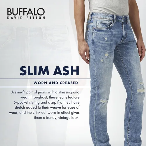Miniatura 3 de Buffalo David Bitton pantalones vaqueros elásticos delgados para hombre
