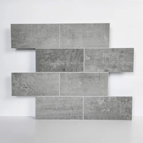 Miniatura 9 de COLAMO Azulejos de Metro Grandes de Lujo de 5 Hojas Gris Oscuro para Despegar y Pegar, Azulejos de Piedra Sintética Imitación Mármol