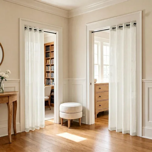 Miniatura 23 de Pitalk Cortinas para dormitorio de niño de 63 pulgadas de largo, con ojales, semitransparentes, filtrantes de luz, cortinas traslúcidas para ventana