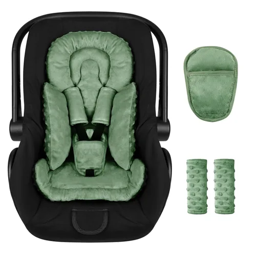 Miniatura 16 de Inserto de asiento de automóvil para niño y niña, inserto de asiento de automóvil para recién nacido 3 en 1 con almohadillas para correa, soporte