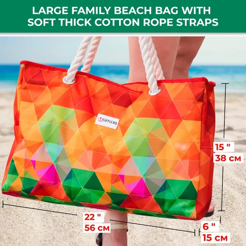 Miniatura 2 de SHYLERO Bolsa de playa y bolsa de piscina. Tiene bolsa hermética, tonelada de bolsillos. La bolsa de playa tiene cremallera, resistente al agua.