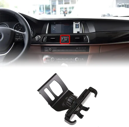 Miniatura 10 de Soporte giratorio para teléfono celular de 360 grados Soporte para teléfono móvil Negro (imán) para BMW Serie 5 F11 F10 F07 2010-2016 (negro)