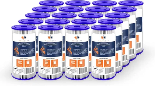 Aquaboon Filtro de agua de sedimento plisado de 5 micrones, cartucho de 10 x 4.5 pulgadas, repuesto para filtro de agua para toda la casa, cartuchos