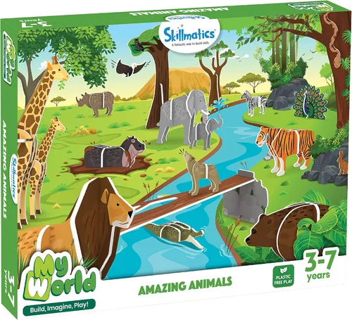Miniatura 6 de Skillmatics Juguete de construcción STEM: My World Amazing Animals Regalos para niños de 3 a 7 años Divertido juego educativo y de aprendizaje