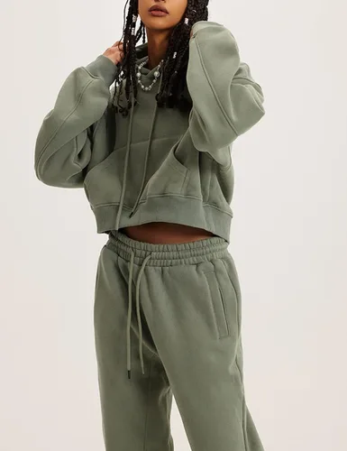Miniatura 4 de Kissonic Conjunto deportivo de forro polar para mujer, 2 piezas, sudadera con capucha y pantalones deportivos