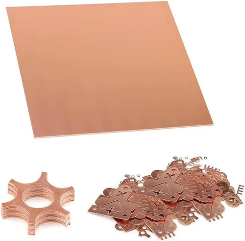 Miniatura 9 de 1 lámina de cobre puro del 99.9% + 3.9 x 3.9 pulgadas, calibre 20 (0.031 in) de grosor para suministros de la industria, proyectos de bricolaje
