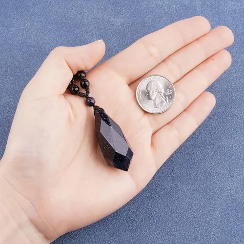 Miniatura 5 de Collar de obsidiana negra con dije de protección con cadena de cuentas extendida, collar de amuleto de piedra de cristal curativo para hombres
