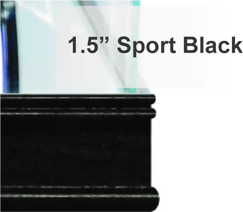 Miniatura 3 de Vitrina de bate de béisbol con moldura deportiva (negro con grabado)