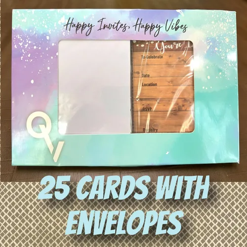 Miniatura 5 de 25 invitaciones rústicas y 25 sobres para bodas, despedidas de soltera, cumpleaños, compromisos, despedidas de soltera. Este estilo rústico