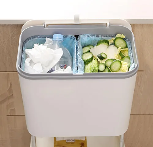 Miniatura 5 de Contenedor de compostaje para cocina, cocina, compostaje, papelera de cocina, compostador de cocina, papeleras extraíbles, cubos de basura Blanco