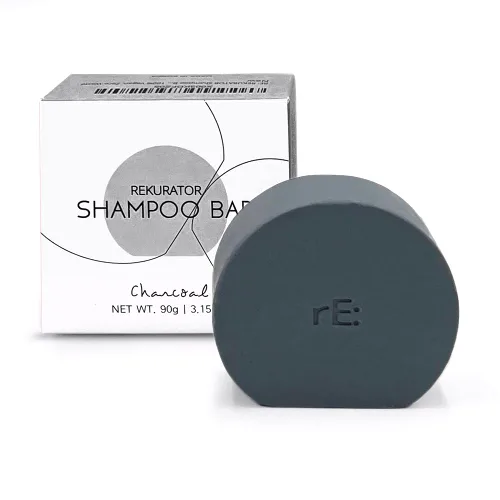 rE: REKURATOR Barra de champú desintoxicante, champú sólido ecológico para el cuidado del cabello para cabello brillante y limpio, pH equilibrado,