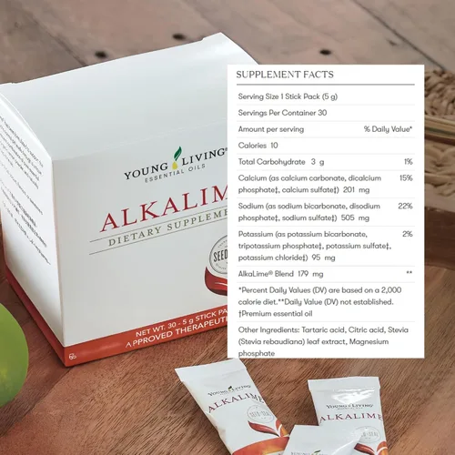 Miniatura 6 de Young Living Paquetes de barras AlkaLime 30 unidades Suplemento vitamínico y mineral Bienestar digestivo Suave para el estómago Infundido