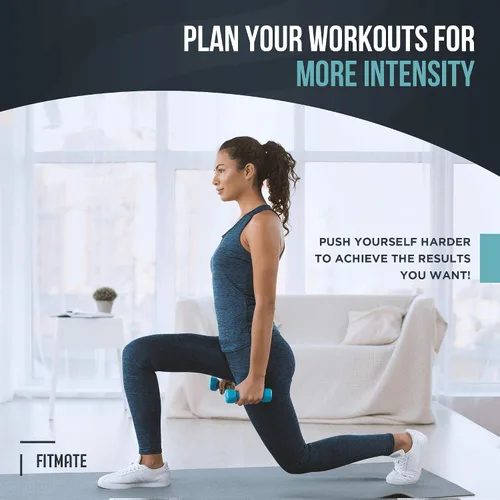 Miniatura 7 de FitMate - Póster de ejercicio con mancuernas, rutina de entrenamiento con pesas libres, decoración de gimnasio en casa, guía de habitación