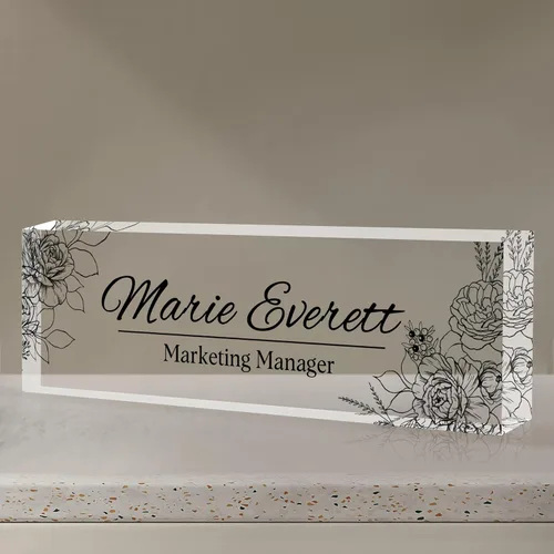 Miniatura 28 de Placa de identificación para escritorio, placa de nombre de escritorio personalizada, accesorios de escritorio de oficina acrílicos, regalos