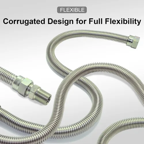 Miniatura 5 de TTFLEX Kit de línea de gas flexible de 22 pulgadas con válvula de cierre de latón de 1/2 pulgada y accesorios MIP de 3/8 pulgadas y MIP de 1/2